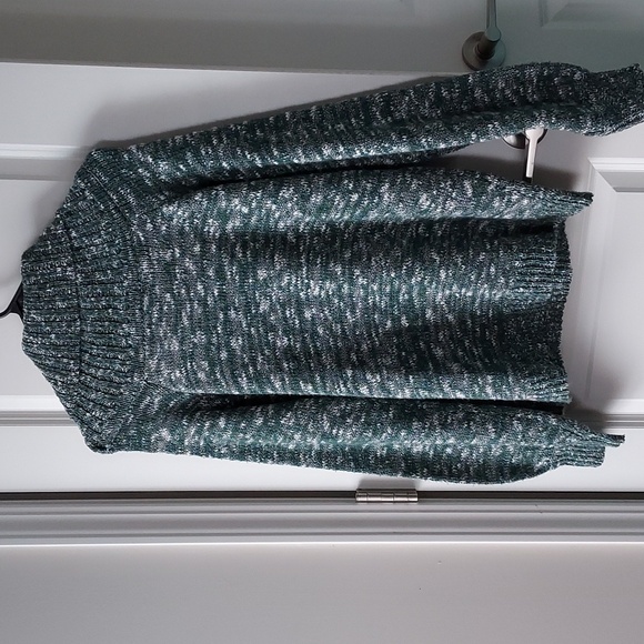 Cloud Chaser long sleeve turtleneck sweater green white large - Picture 5 of 7